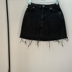 Washed black Topshop denim mini skirt